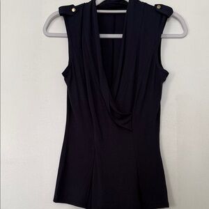 Intimissimi Women's Navy Blue Draped Cowl Neck Sleeveless Camisole